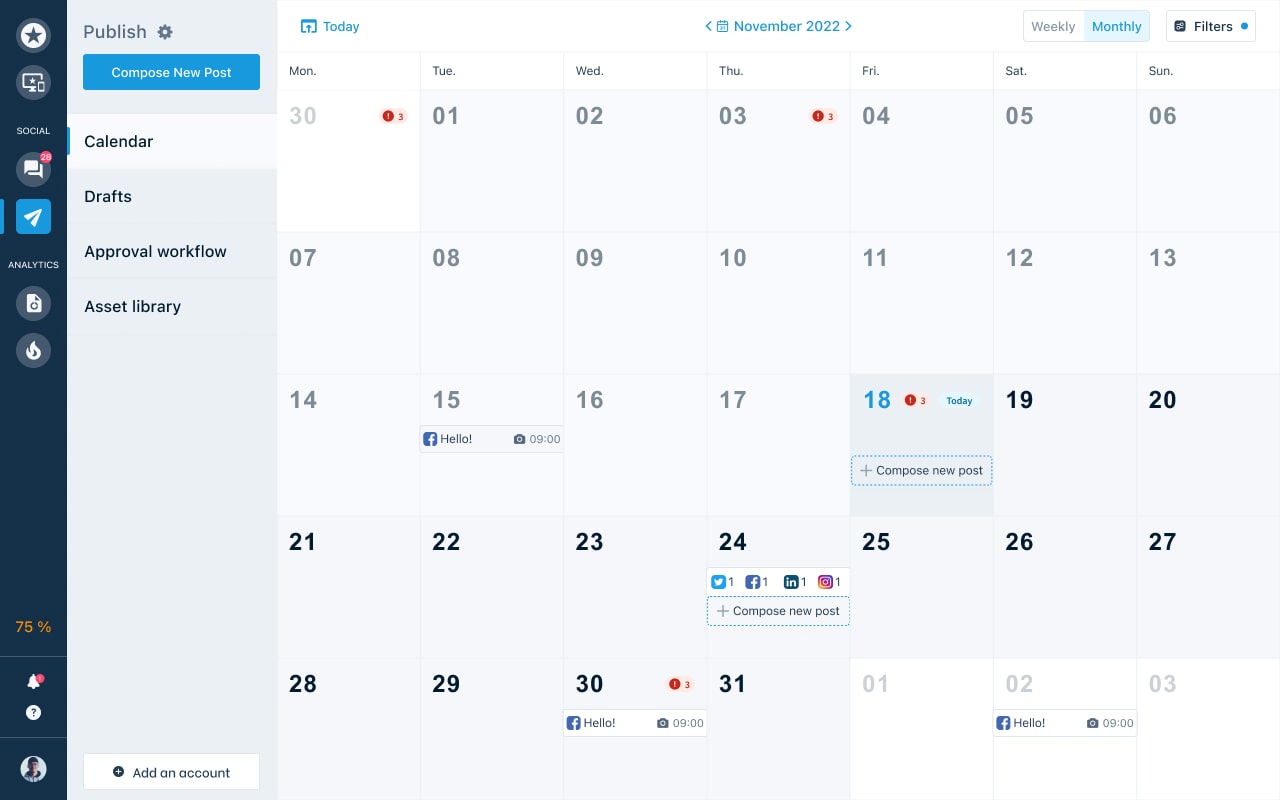 Mention Post Calendar View